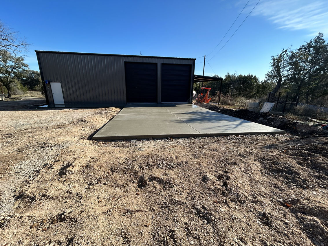 Concrete slab forming and site preparation in progress