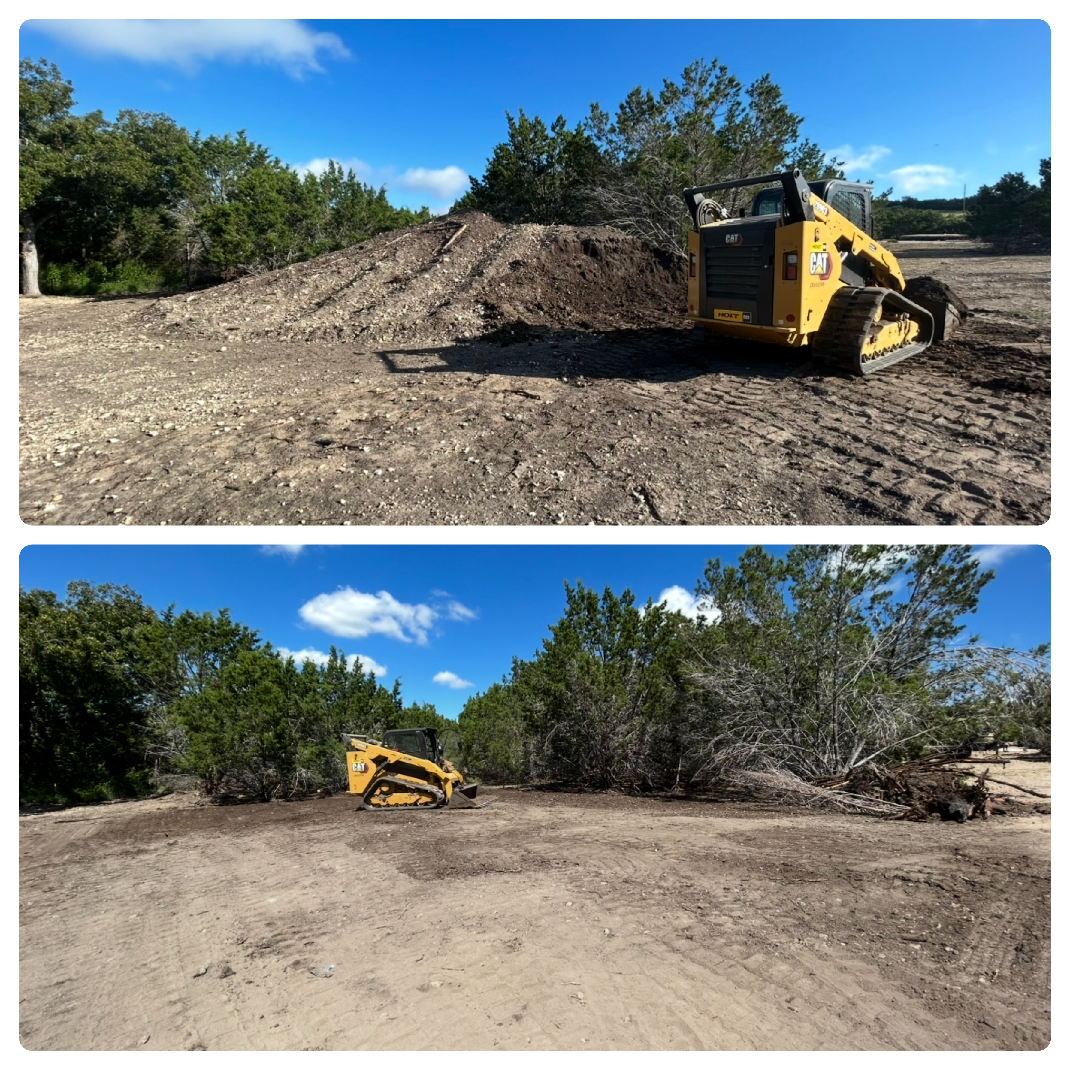 Heavy equipment performing demolition work on a property