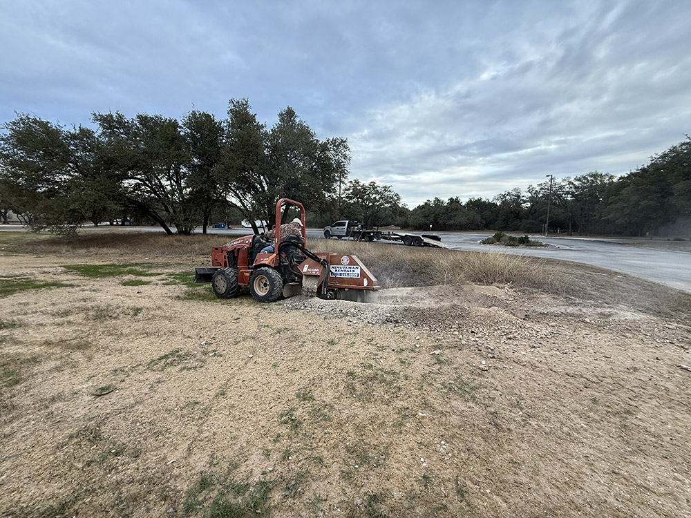 Completed trenching project ready for utility installation