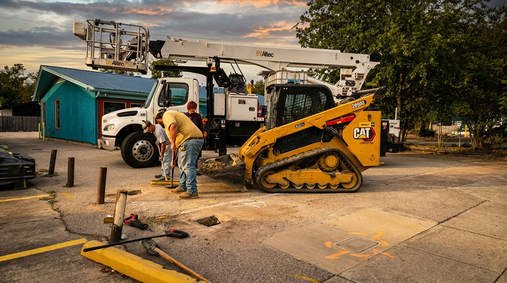 Commercial concrete slab and flatwork installation