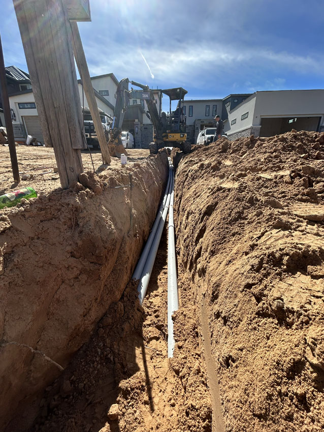 Underground utility line trenching and installation